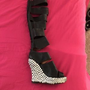 Brand New cut out studded a wedge Boot!